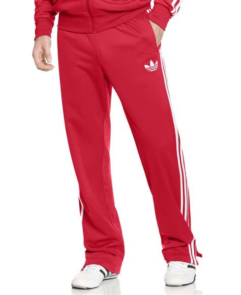 red adidas track pants men